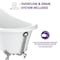 Anzzi Diamante 67.32 in Slipper-Style Acrylic Claw Foot Tub in White FT-CF131FAFT-CH - alternate 6